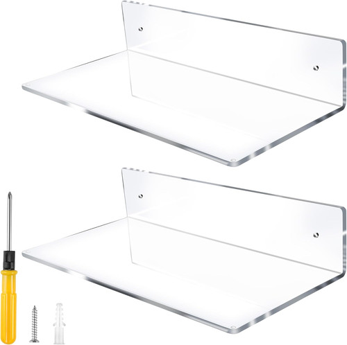 Acrylic floating shelves 12in - acrylic,