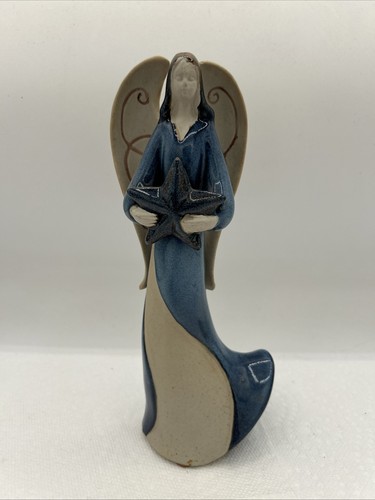 Blue stoneware angel - angel, holding