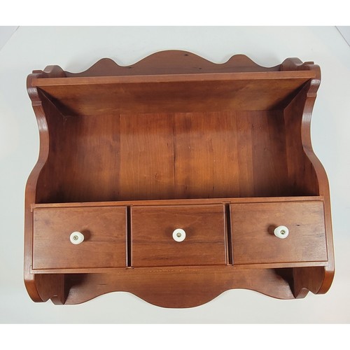 Vintage wooden wall shelf with - wooden,