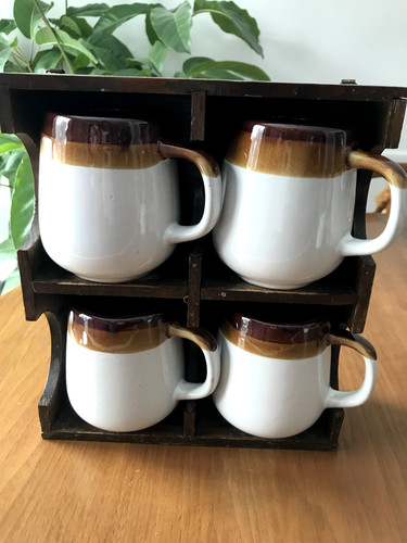 Vtg wooden coffee mug display - vtg,