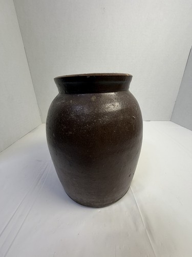 Antique brown glazed stoneware - brown,