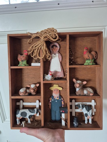 Vintage curio shelf - with, farm